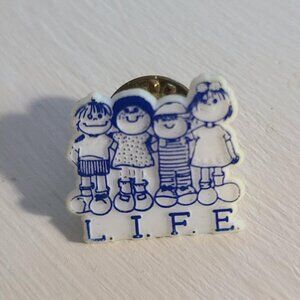 L.I.F.E. LIFE Children Vintage Lapel Pin